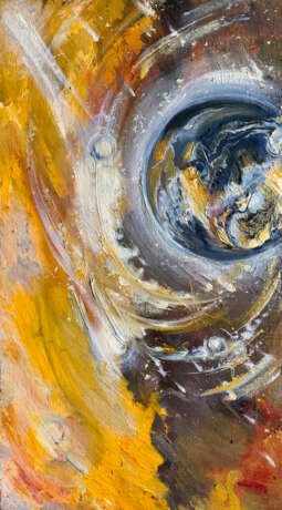 Космическое пространство масло/холст на подрамнике Impasto Impressionismus Weltraumkunst Kasachstan 2014 - Foto 1