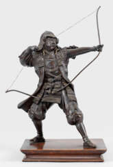 Bronze-Figur eines Samurai in Rüstung