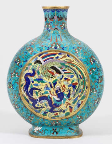 Große Cloisonné-Vase mit Lotusdekor - фото 1