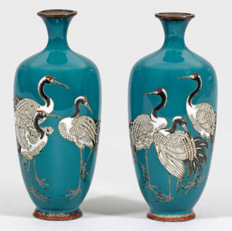 Paar kleine japanische Cloisonné-Vasen - Foto 1
