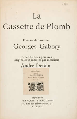 DERAIN, Andr&#233; et Georges GABORY - Foto 1
