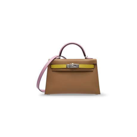 A LIMITED EDITION CHAI, LIME & MAUVE SYLVESTRE EPSOM LEATHER TRICOLOR MINI KELLY 20 II WITH PALLADIUM HARDWARE - photo 1