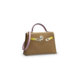A LIMITED EDITION CHAI, LIME & MAUVE SYLVESTRE EPSOM LEATHER TRICOLOR MINI KELLY 20 II WITH PALLADIUM HARDWARE - photo 2