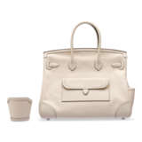 A LIMITED EDITION NATA CANVAS & SWIFT LEATHER CARGO BIRKIN 35 WITH PALLADIUM HARDWARE - фото 3