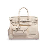 A LIMITED EDITION NATA CANVAS & SWIFT LEATHER CARGO BIRKIN 35 WITH PALLADIUM HARDWARE - фото 5