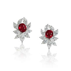 NO RESERVE - RUBY AND DIAMOND EARRINGS