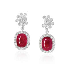 NO RESERVE - RUBY AND DIAMOND EARRINGS