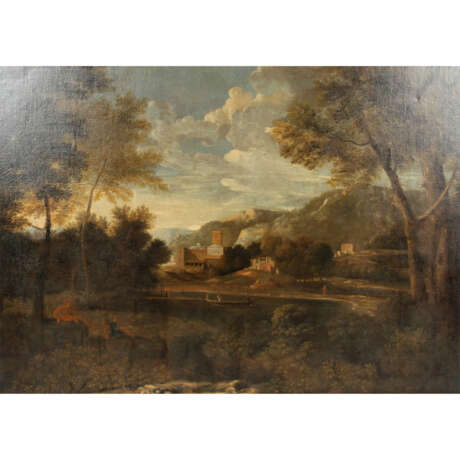 WILSON, RICHARD, ATTR./UMKREIS (R.W.: Penegoes 1714-1782 Llanberis/Wales), "Landschaft mit Figuren", - Foto 1