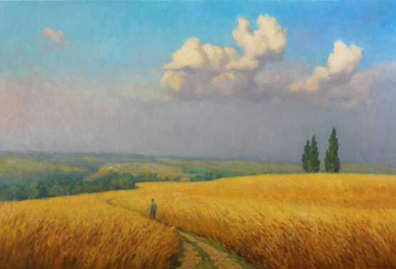 Пшеничные поля Leinwand Öl Realismus Landschaftsmalerei Ukraine 2022 - Foto 1