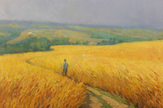 Пшеничные поля Canvas Oil Realism Landscape painting Ukraine 2022 - photo 2