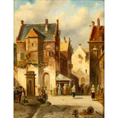 LEICKERT, CHARLES (1816-1907, belgischer Maler), "Markttag in der Stadt",