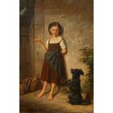 WOLF, F., wohl Friedrich (Dresden 1833-1884), "Mädchen mit Hund", - photo 1