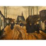 HENDRICKX, A. (Maler 19./20. Jahrhundert, wohl Belgien), "Gang zum Gottesdienst", - Foto 1