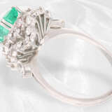 Ring: dekorativer vintage Brillantring mit schönem Smaragd von ca. 1,6ct - фото 3