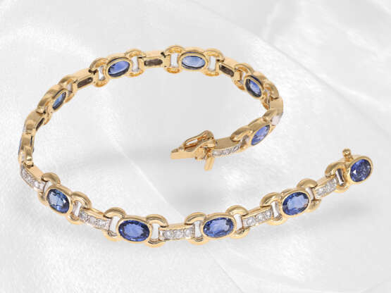 Armband: schönes vintage Goldschmiedearmband mit Saphiren und Brillanten, 18K Gold - Foto 1