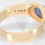 Ring: Goldschmiedering mit Saphir- und Brillantbesatz, 18K Gold - фото 4