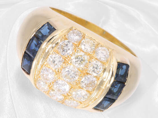 Ring: goldener Saphir/Brillant-Goldschmiedering - Foto 1
