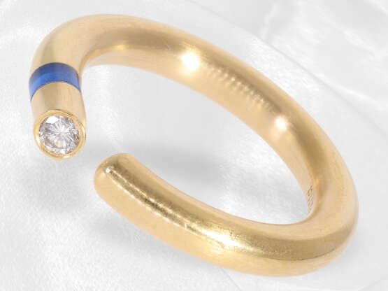 Ring: massiver 18K Designer-Ring mit Brillant und Spinell besetzt, teurer Markenschmuck von Bunz - photo 1