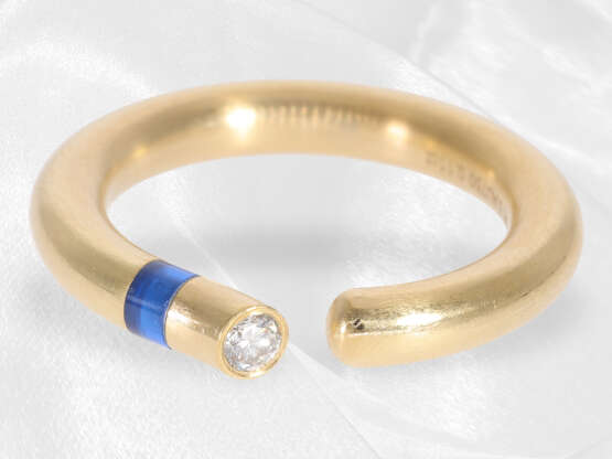 Ring: massiver 18K Designer-Ring mit Brillant und Spinell besetzt, teurer Markenschmuck von Bunz - photo 2