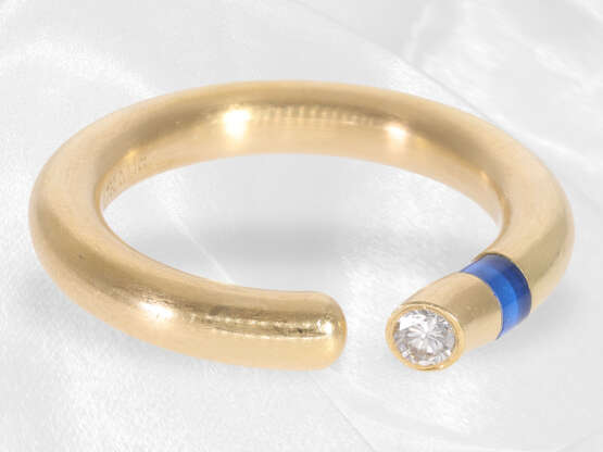 Ring: massiver 18K Designer-Ring mit Brillant und Spinell besetzt, teurer Markenschmuck von Bunz - photo 3