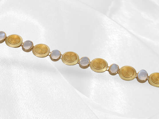 Armband: 18K goldenes, ausgefallenes vintage Armband mit Mondstein, Handarbeit - photo 5
