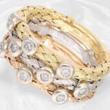 Ring: 3 italienische Designer/Brillant-Goldschmiederinge in 18K Rot-, Gelb- und Weißgold - photo 2