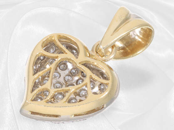 Kette/Collier: Goldkette mit sehr schönem Brillant-Herzanhänger, ca. 1,5ct Brillanten - photo 4