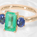 Ring: massiv gefertigter Smaragd/Saphir-Goldschmiedering in feinster Qualität - photo 5