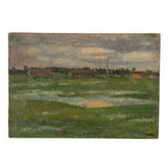 FAURE, AMANDUS (Hamburg 1874-1931 Stuttgart), "Kasernen in Moorlandschaft",