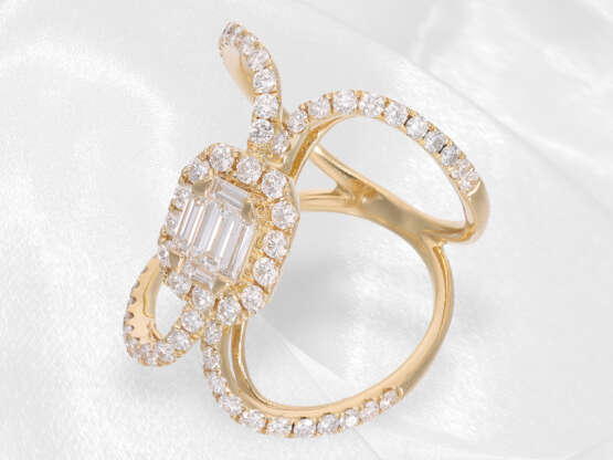 Ring: ausgefallener Designerrring mit hochwertigem Diamantbesatz, neuwertig - photo 3