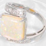 Ring: sehr solider und handgearbeiteter Designerring mit Opal und Diamanten - Foto 3