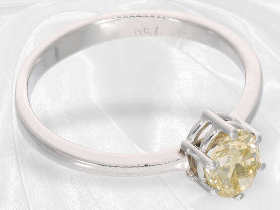 Ring: feiner Goldschmiedering mit ovalem Diamanten von ca. 0,8ct, Fancy Yellow - photo 2
