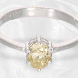 Ring: feiner Goldschmiedering mit ovalem Diamanten von ca. 0,8ct, Fancy Yellow - photo 3