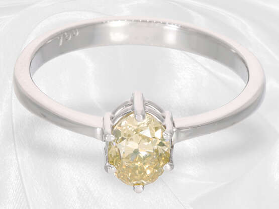 Ring: feiner Goldschmiedering mit ovalem Diamanten von ca. 0,8ct, Fancy Yellow - Foto 3
