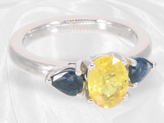 Ring: weißgoldener moderner Saphir-Goldschmiedering, ca. 2,06ct - Foto 3