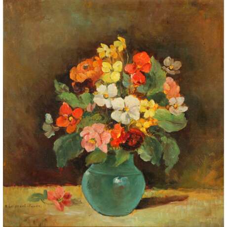 FAURE-LEIPPERT, HERMINE (Dresden 1879-?, seit 1911 mit A.F. verheiratet), "Sommerlicher Blumenstrauß in grüner Vase“, - Foto 1