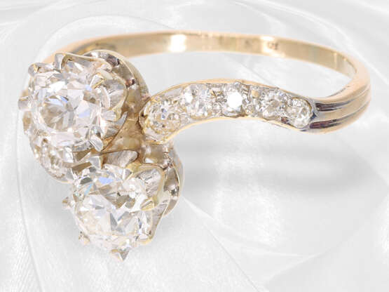Ring: sehr schöner antiker Goldring mit Diamantbesatz, ca. 1,6ct - photo 4