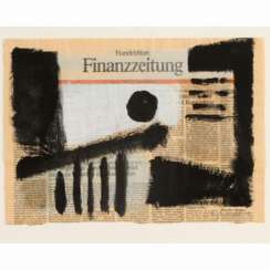 KÜNSTLER/IN 20./21. Jahrhundert (undeutl. signiert), "Handelsblatt, Finanzzeitung", 1991,