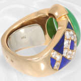 Ring: ausgefallener und interessant gearbeiteter vintage Designer-Ring, 18K Gold mit Jade und Brillanten - фото 4