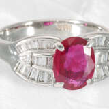Ring: hochfeiner, ehemals teurer Rubinring, Platin, aus Geschäftsauflösung, mit Zertifikat - Foto 4