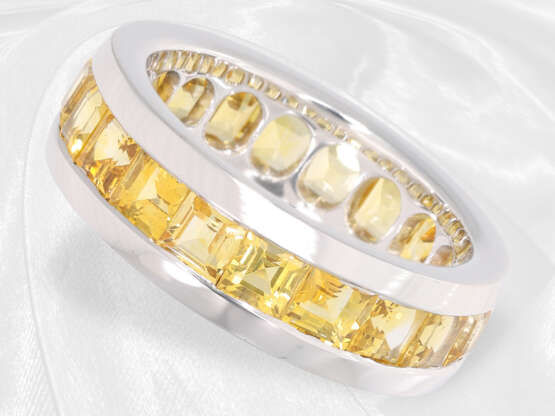 Ring: moderner und äußerst solide gefertigter Saphir-Goldschmiede Memoirering, 18K Weißgold - photo 1
