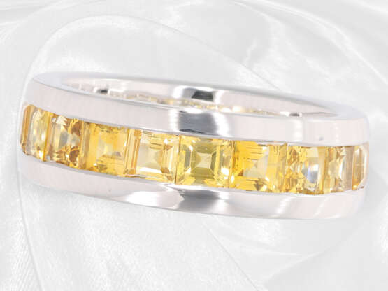 Ring: moderner und äußerst solide gefertigter Saphir-Goldschmiede Memoirering, 18K Weißgold - photo 2