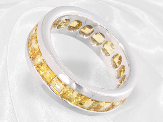 Ring: moderner und äußerst solide gefertigter Saphir-Goldschmiede Memoirering, 18K Weißgold - photo 3