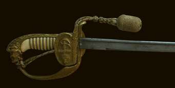The marine officer's sword in sheath