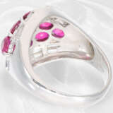 Ring: hochwertig besetzter Platin-Goldschmiedering, Rubine und Diamanten, 4ct - photo 4