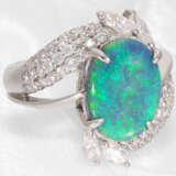 Ring: extravaganter Opal/Diamantring, vintage, Platin, ungetragen - photo 4