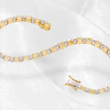 Armband: ungetragenes, feines Bicolor-Brillant/Diamant-Armband mit weißen Brillanten sowie gelben fancy Diamanten, ca. 6,28ct - Foto 2