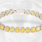 Armband: modernes Saphir-Goldschmiedearmband aus 18K Weißgold, ca. 37ct natürliche gelbe Saphire - фото 1
