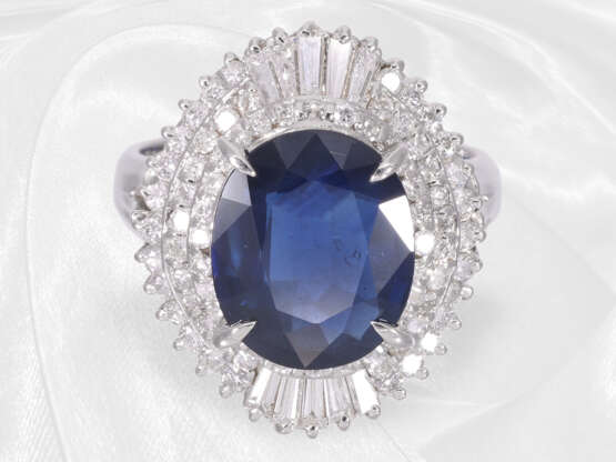 Ring: exklusiver Platin/Diamant "Ballerina" Ring, vermutlich Ceylon, 4,69ct, neuwertig - фото 1
