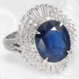 Ring: exklusiver Platin/Diamant "Ballerina" Ring, vermutlich Ceylon, 4,69ct, neuwertig - фото 4